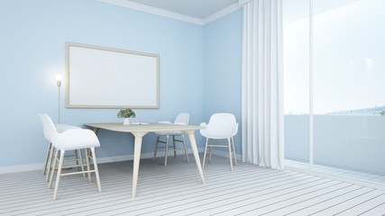 3D Rendering corner interior relax space room and view nature
