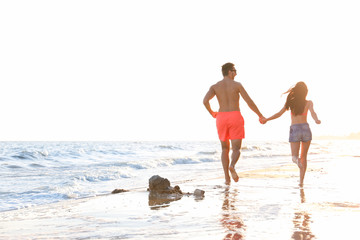 Lovely couple on tropical beach