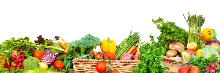 Afwasbaar Fotobehang Verse groenten Groenten en fruit achtergrond