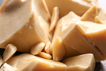 Aromatic cocoa butter, closeup