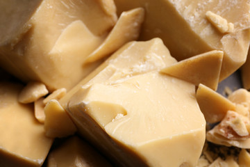 Aromatic cocoa butter, closeup