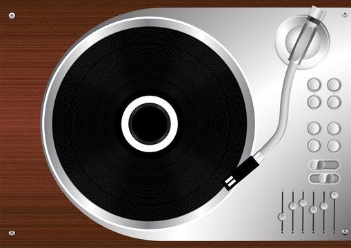 vinyl disc record player vector