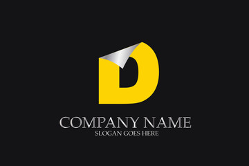 D Letter  yellow logo alphabet
