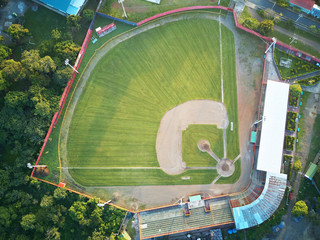 Above view on baseball field
