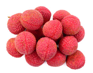 Lychee. Fresh lychees isolated on white