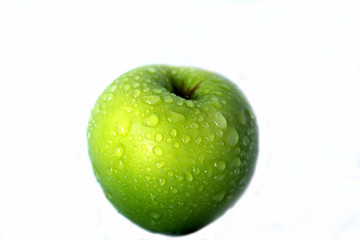 Green apple   on   white background