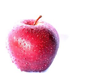 Obraz na płótnie Canvas Fresh red apple on white background