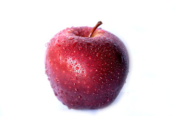 Fresh red apple  on white background