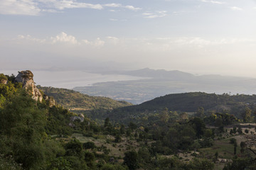 View from road to Dorze village towards Lake Abaya. Hayzo village. Ethiopia
