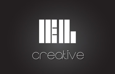 EL E L Letter Logo Design With White and Black Lines.
