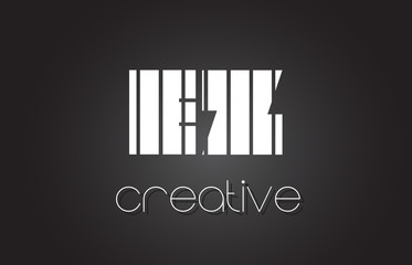 EZ E Z Letter Logo Design With White and Black Lines.