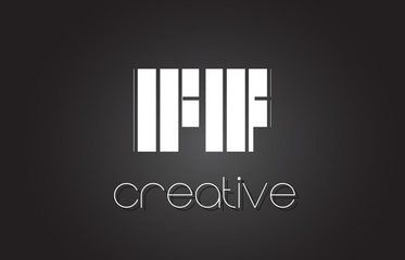 FF F F Letter Logo Design With White and Black Lines.