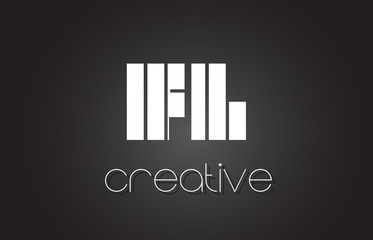 FL F L Letter Logo Design With White and Black Lines.