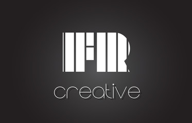FR F R Letter Logo Design With White and Black Lines.