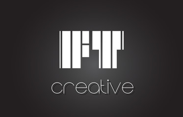 FT F T Letter Logo Design With White and Black Lines.