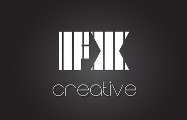 FX F X Letter Logo Design With White and Black Lines.