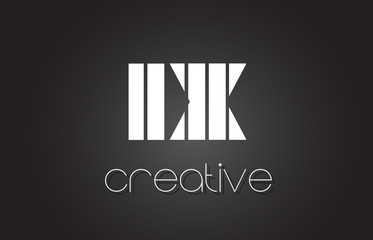 IX I X Letter Logo Design With White and Black Lines.