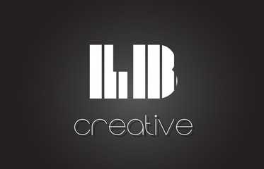 LB L B Letter Logo Design With White and Black Lines.