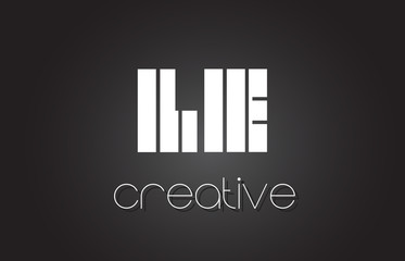 LE L E Letter Logo Design With White and Black Lines.