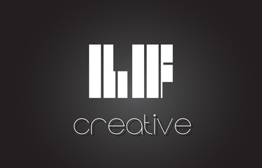 LF L F Letter Logo Design With White and Black Lines.