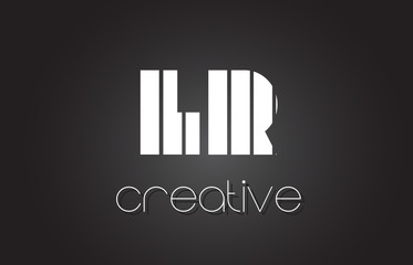 LR L R Letter Logo Design With White and Black Lines.