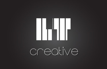 LT L T Letter Logo Design With White and Black Lines.