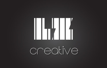 LZ L Z Letter Logo Design With White and Black Lines.