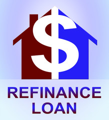 Refinance Loan Represents Equity Mortgage 3d Illustration