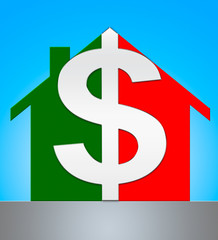 Property Dollar Means Usd House 3d Illustration