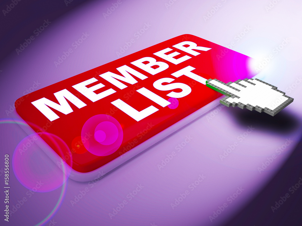 Poster member list means subscription listing 3d rendering
