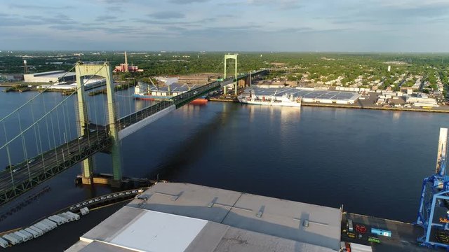 Aerial View of Walt Whitman Bridge Philadelphia New Jersey