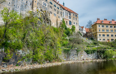 Fototapeta na wymiar Medieval fortress in Europe. Ancient Krumlov Castle