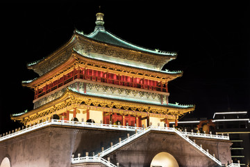 Bell Tower of Xi'an, located in the heart of downtown Xi'an, China © David Davis