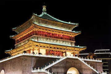 Muurstickers Bell Tower of Xi'an, located in the heart of downtown Xi'an, China © David Davis