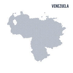 Obraz premium Vector abstract hatched map of Venezuela isolated on a white background.