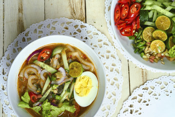 Asam Laksa, fish based noodle soup, Penang, Malaysia