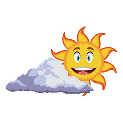 smiling sun cartoon mascot character image vector illustration