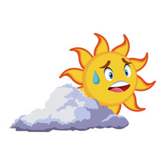 smiling sun cartoon mascot character image vector illustration