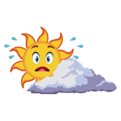 smiling sun cartoon mascot character image vector illustration