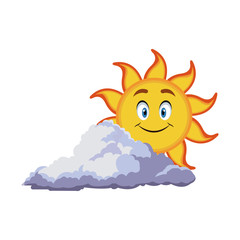smiling sun cartoon mascot character image vector illustration
