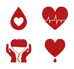 blood donation related icons over white background vector illustration