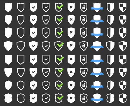 security protection icons set, shield icon