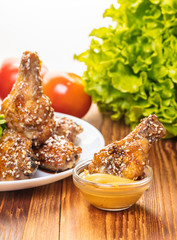 Chicken wings in sauce