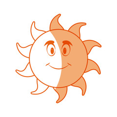 smiling funny cartoon sun with vector illustration