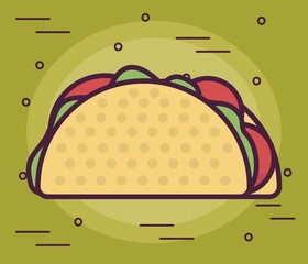 taco icon over green background colorful design vector illustration