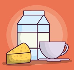 milk box icon over orange background colorful design vector illustration