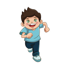 happy boy cartoon kid emotion smile image vector illustration