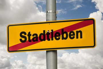 Obraz premium Schild 244 - Stadtleben