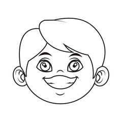 beautiful little face boy cute child smiling vector illustration