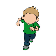 the little cute boy cartoon adorable image vector illustration